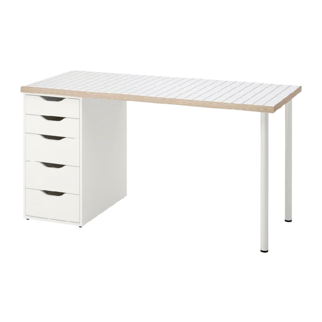 Bureau avec tiroirs pour espace de travail en mélamine - 150 x 75 x 75
