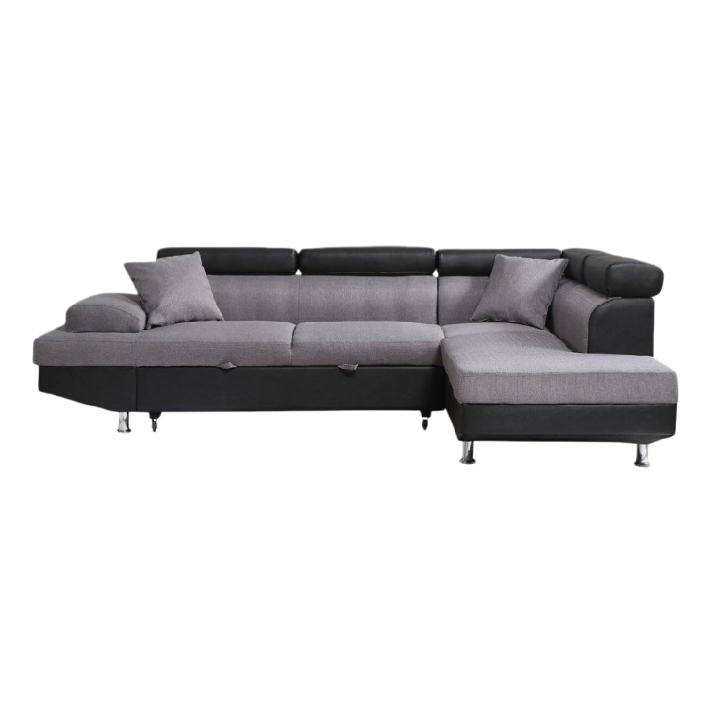 Canapé d'angle en tissu pour salon - solution d'assise confortable - matériaux synthétiques - dimensions approximatives 240 x 160 x 85
