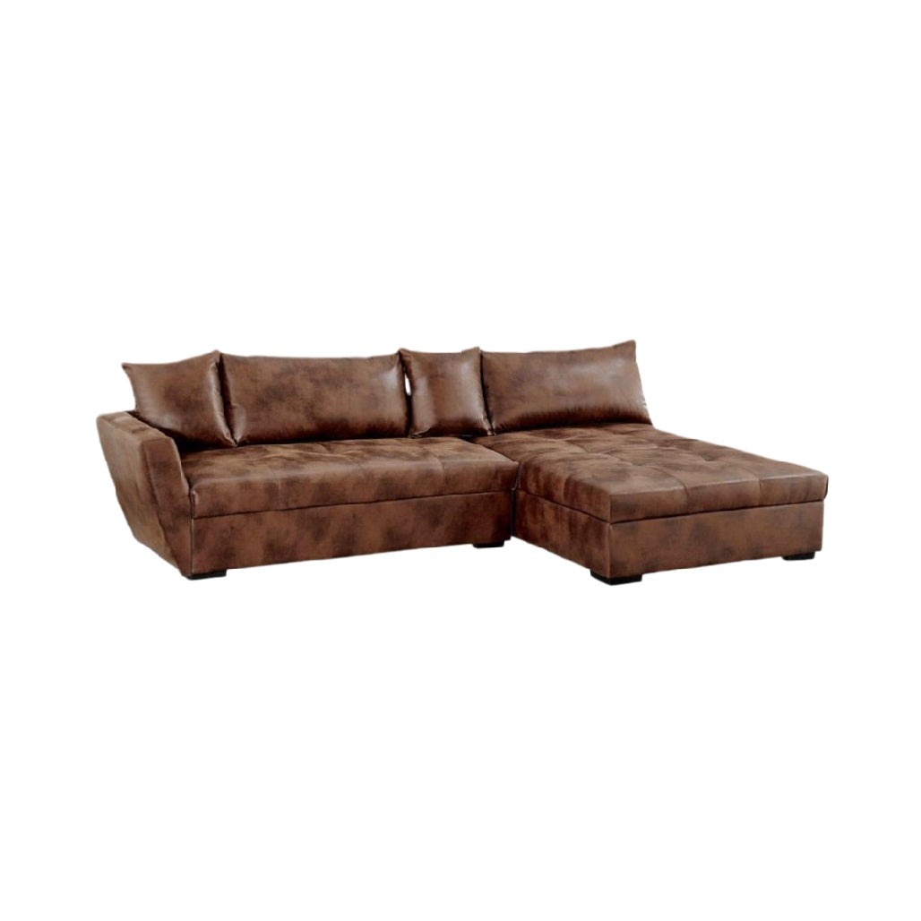 Canapé d'angle en simili cuir pour salon - 210 x 90 x 80
